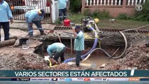 Varios sectores de La Chorrera sin agua por rotura de tubería