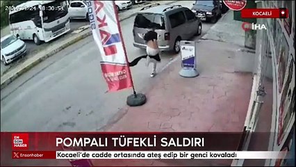 Kocaeli’de cadde ortasında ateş edip bir genci kovaladı
