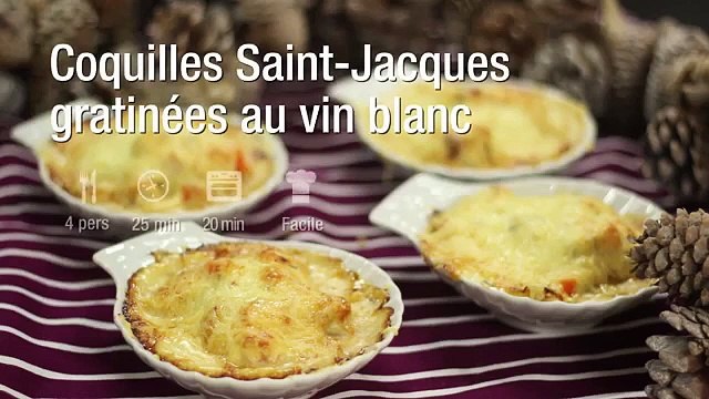 Recette de coquilles Saint Jacques gratinées