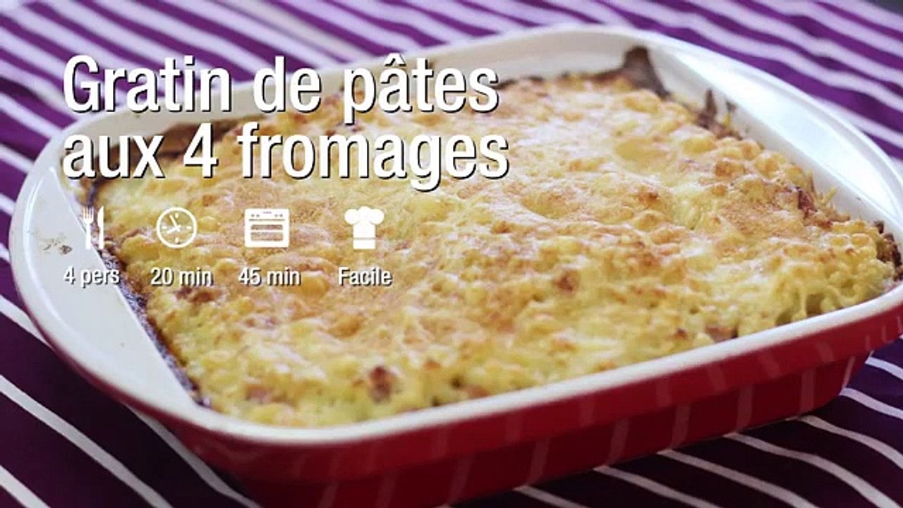 Recette du gratin de pâtes aux 4 fromages