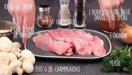 Sauté de dinde aux champignons