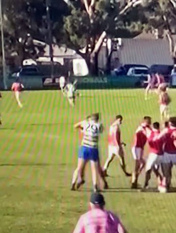 Footage of the scuffle that saw Collingullie-Wagga's Sam Durnan reported.