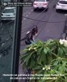 Homem se pendura em fiação para furtar fios de cobre em bairro de Salvador/BA