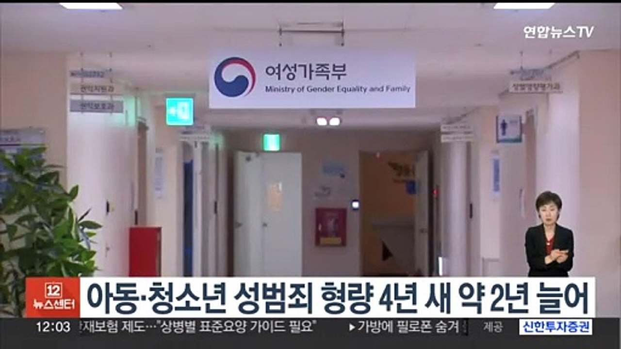 아동·청소년 성범죄 형량 4년 새 2년 늘어
