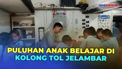 Potret Puluhan Anak Belajar di Kolong Tol Jelambar Jakarta Barat