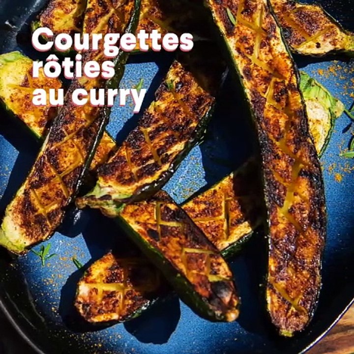Courgettes ro^ties au curry