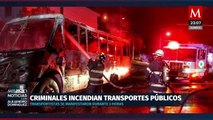 Grupos Criminales incendian vehículos y transporte público en Colima
