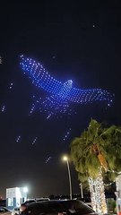 Drone show in Abu Dhabi - giant falcon