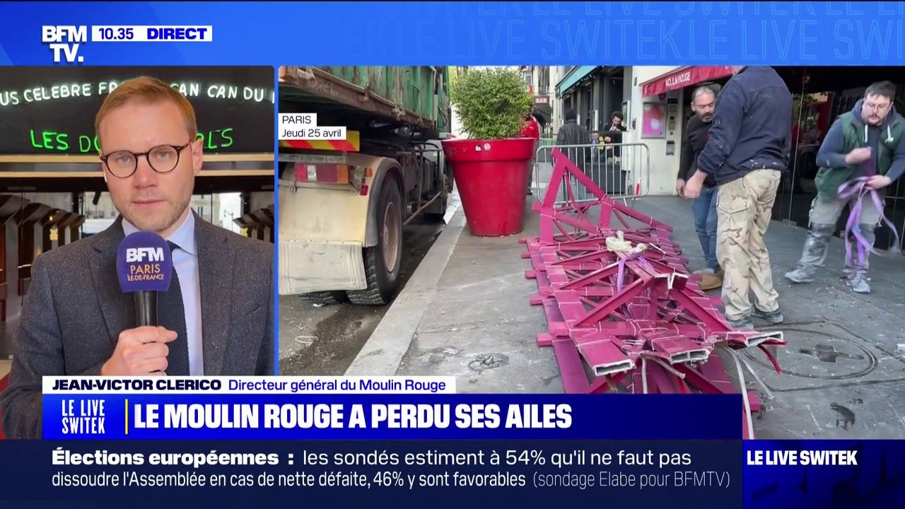 Jean-Victor Clerico (directeur général du Moulin Rouge) sur les ailes du cabaret qui se sont effondrées: "On sait que ce n'est pas un acte malveillant"
