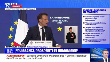 Emmanuel Macron: "Nous avons eu raison dès le début de sanctionner la Russie et d'aider les Ukrainiens"