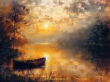 lagoon Landscape Oil Painting Style of Jesus Garcia in canvas,Midjourney prompts