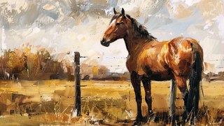 Gian Lorenzo Bernini oil painting inspired horse farm sunshine day in country print,Midjourney prompts