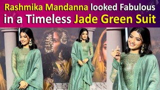Rashmika Mandanna embraces Ethnic Elegance in Jade Green Anarkali