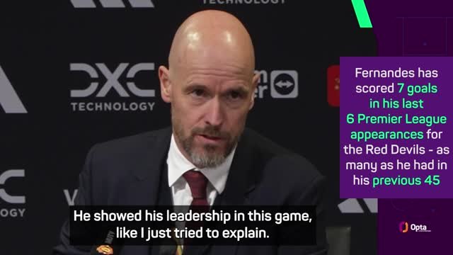 Ten Hag commends Fernandes' leadership after Sheffield United win