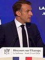 Emmanuel #Macron prononce jeudi 25 avril à la #Sorbonne un nouveau #discours. Après avoir salué les « pas décisifs » franchis par l'Europe ces dernières années, le chef d'État a mis en garde : « Notre #Europe est #mortelle et peut #mourir ».