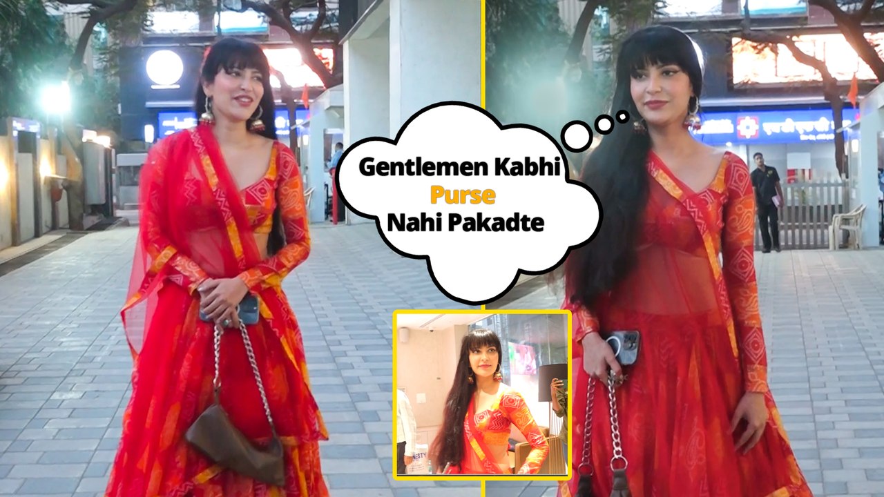 Bigg Boss Star Khanzaadi's Red-Royal Ethnic Look At T-Series Office