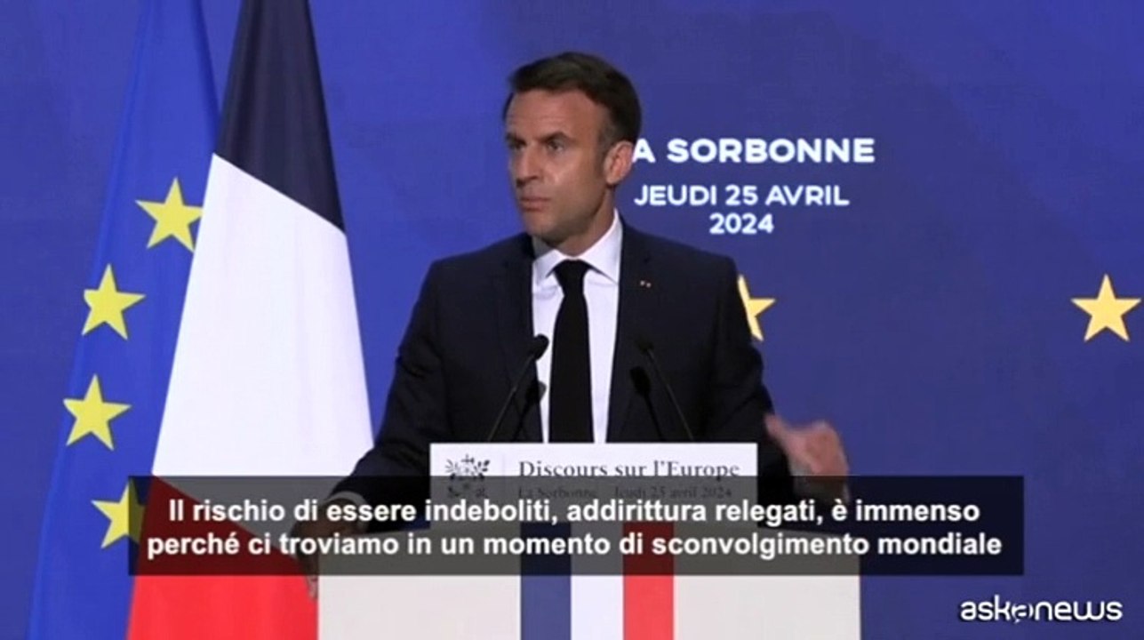 Macron: L'Europa rischia di indebolirsi e potrebbe morire