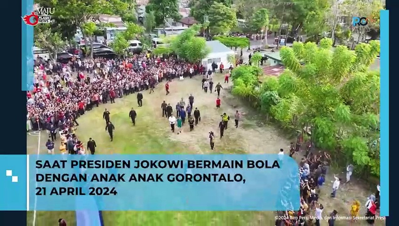 Saat Presiden Jokowi Bermain Bola dengan Anak-Anak Gorontalo