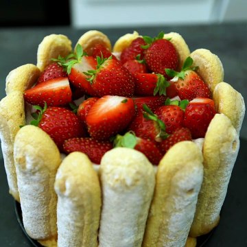 Charlotte aux fraises facile carré