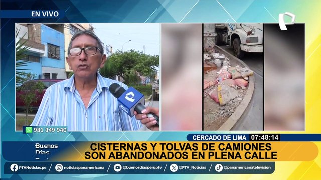 Cercado de Lima: denuncian cisternas y tolvas de camiones abandonadas en plena calle