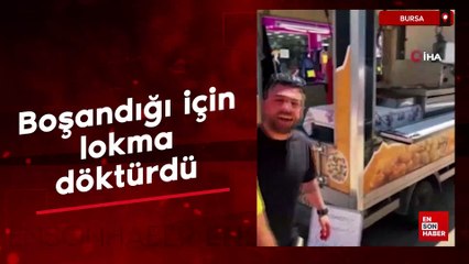 Bursa'da cuma namazı sonrası boşandığı için lokma döktürdü