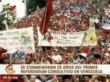 Venezuela conmemora 25 años del primer referendo nacional que impulsó la transformación del país