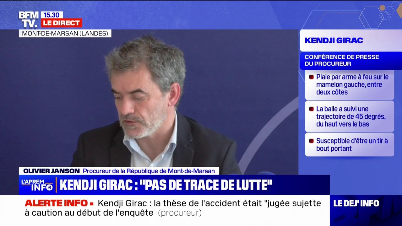 Kendji Girac blessé par balle: "L'arme a été retrouvée dans des conditions atypiques", affirme le procureur de Mont-de-Marsan