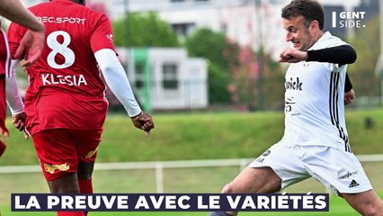 Emmanuel Macron prend un petit pont par un ancien footballeur et se venge avec un gros tacle