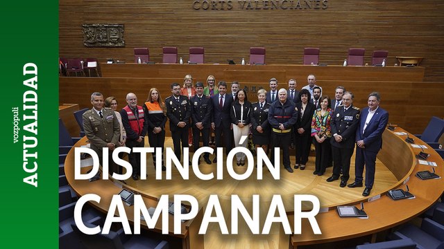 Efectivos del incendio de Campanar agradecen la alta distinción de Les Corts Valencianes