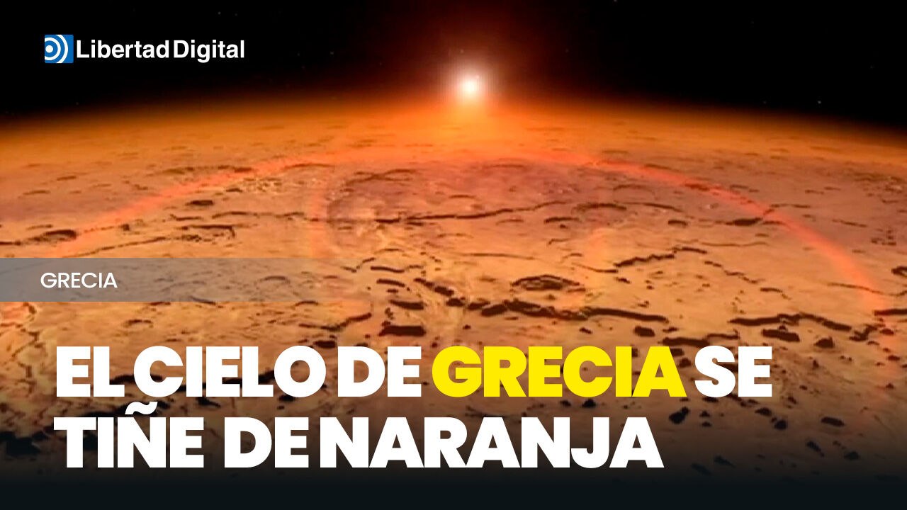 Una nube de polvo del desierto del Sáhara tiñe de naranja el cielo de Grecia