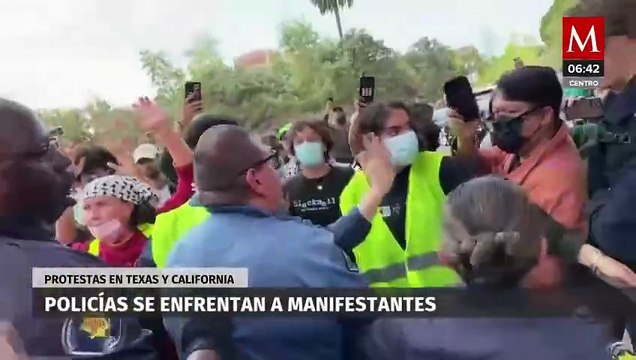 Policía dispersa protestas pro-palestina en universidades de Austin y California