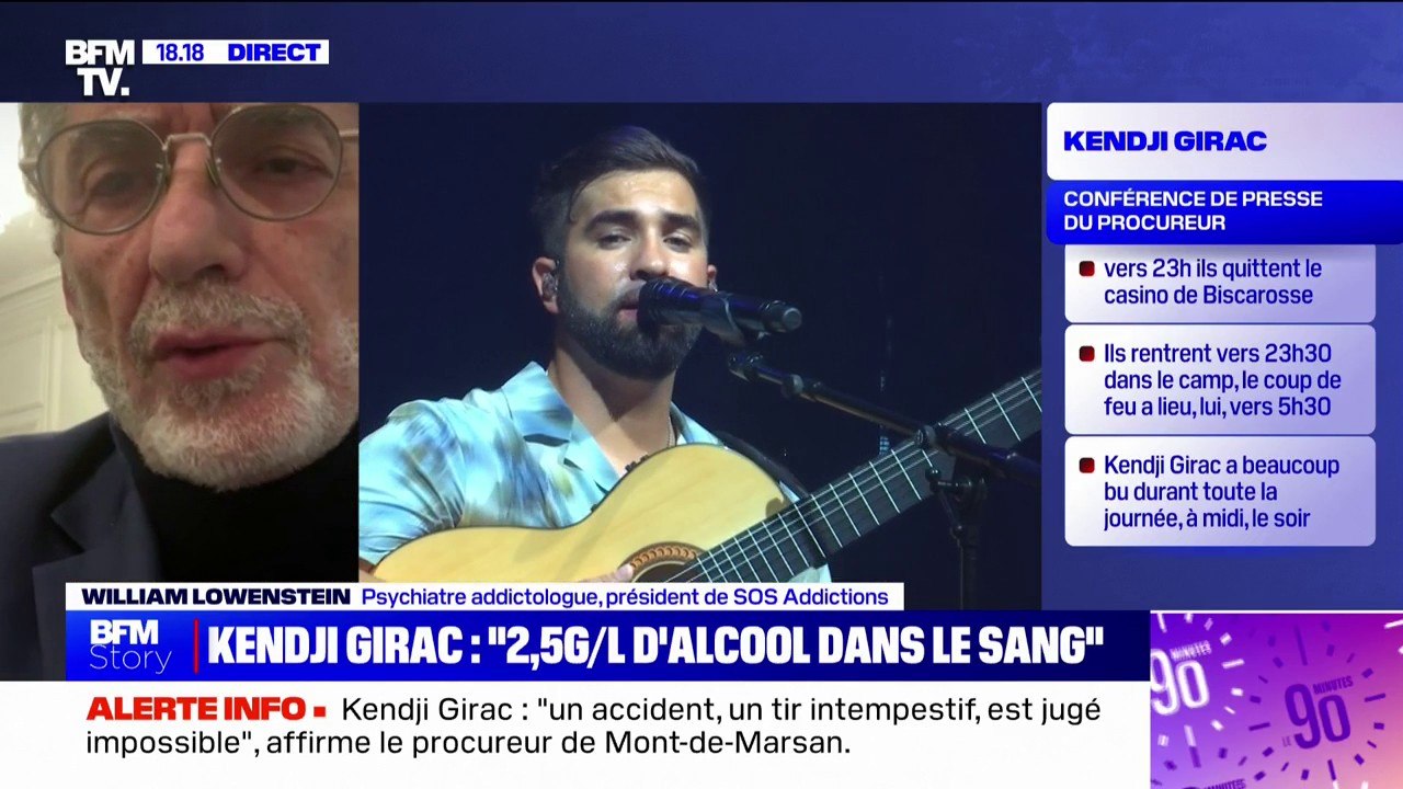Affaire Kendji Girac: "L'alcool et la cocaïne désinhibent mais peuvent aussi promouvoir des passages à l'acte", explique William Lowenstein (président de SOS Addictions)