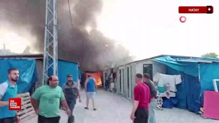 Hatay’da depremzedelerin yaşadığı 4 konteyner kül oldu