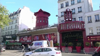 Paris’ World-Famous Cabaret Club Moulin Rouge Loses Its Windmill Sails Overnight