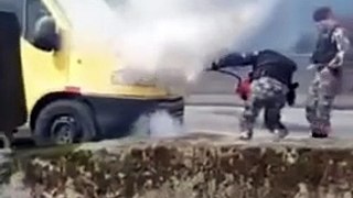 Policiais Militares agem rápido e salvam motorista de veículo em chamas na BR-277
