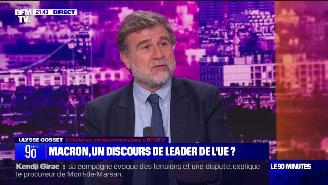 Discours sur l'Europe d'Emmanuel Macron: C'est la première fois que le président intervient dans cette campagne [des européennes] , note Ulysse Gosset (éditorialiste politique internationale BFMTV)
