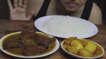 EATING FISH CURRY, EGG CURRY WITH POTATO, WHITE RICE | MUKBANG | EATING SHOW | ASMR EATING | EATING