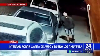Callao: Delincuente intenta robar llanta de auto y dueño lo ahuyenta