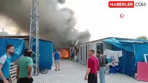 Antakya'da konteyner kentte korkutan yangın