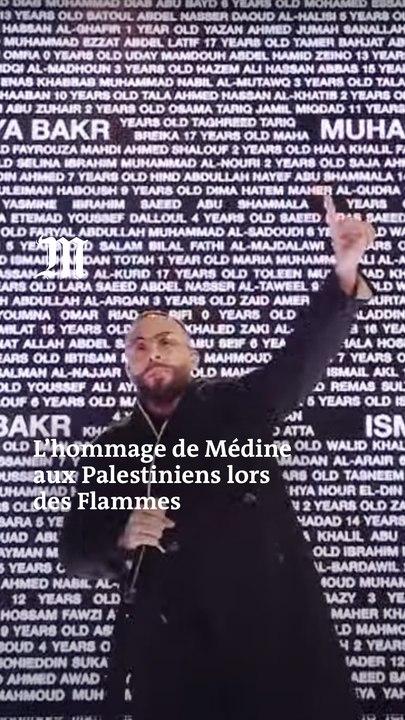 Le rappeur Médine rend hommage aux Palestiniens lors de la cérémonie des Flammes