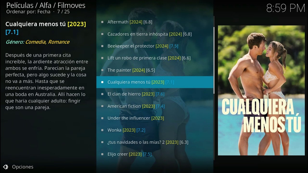 Kodi: Revisión de páginas instaladas, español latino.