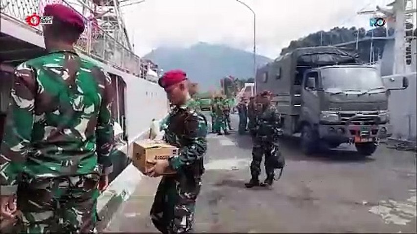 ERUPSI GUNUNG RUANG DI SULAWESI UTARA, TNI AL KERAHKAN KAPAL PERANG KIRIM BANTUAN DAN EVAKUASI