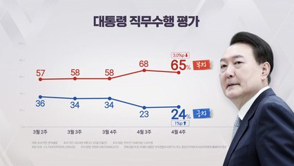 "尹 지지율 24%...국민의힘 33%·민주당 29%" / YTN