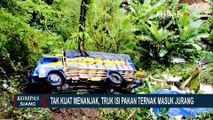 Jatuh Akibat Tak Kuat Menanjak, Truk Bermuatan Pakan Ternak di Gianyar Bali Masuk ke Jurang!
