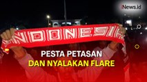 Warga Brebes Pesta Petasan dan Nyalakan Flare Sambut Kemenangan Timnas Indonesia U-23