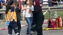 Elinde benzin bidonu ile üst geçide çıkıp annesine ve polislere zor anlar yaşattı