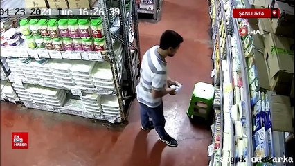 Şanlıurfa’da kaşar peynirini pantolonunun içine gizleyerek çaldı