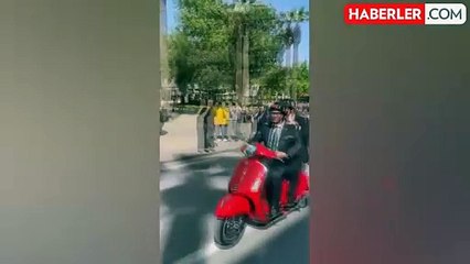 Özel seçim sözünü tuttu! Denizli İl Başkanı Ali Osman Horzum'a hediye ettiği motorla caddede turladı