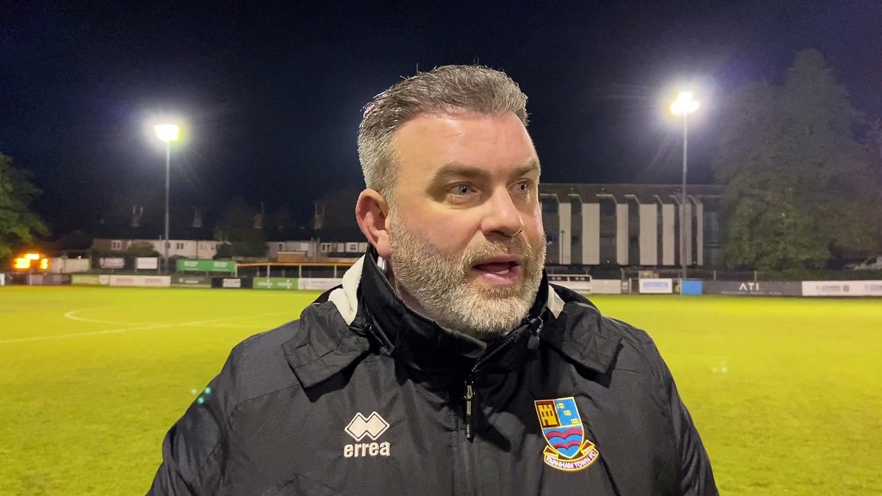 Farnham Town assistant manager Jimmy Hibburt post-Tooting & Mitcham United