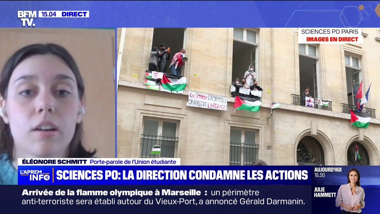Sciences Po: "On ne peut pas parler avec la direction de Sciences Po" selon Éléonore Schmitt, porte-parole de l'Union étudiante